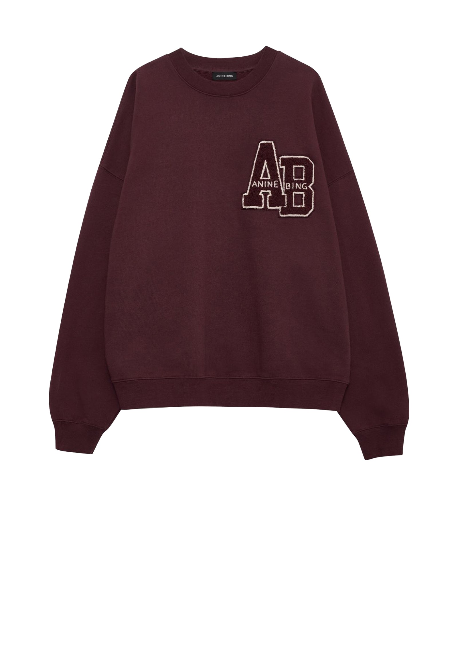 Anine Bing Miles Oversized Letterman Sweatshirt Dark Burgundy ingla concept store