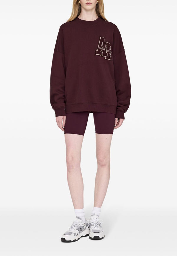 Miles Oversized Letterman Sweatshirt | Dark burgundy