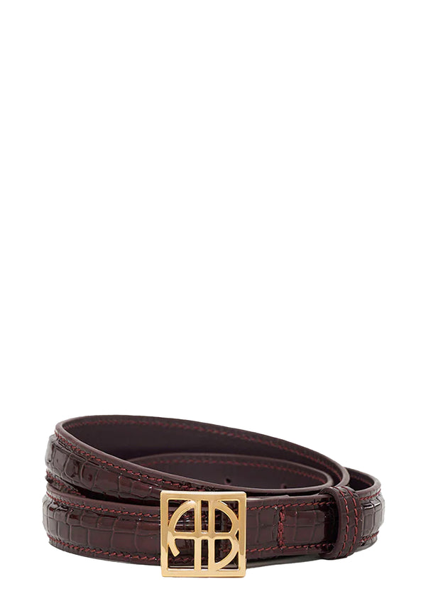 Monogram Belt | Burgundy Small Embossed