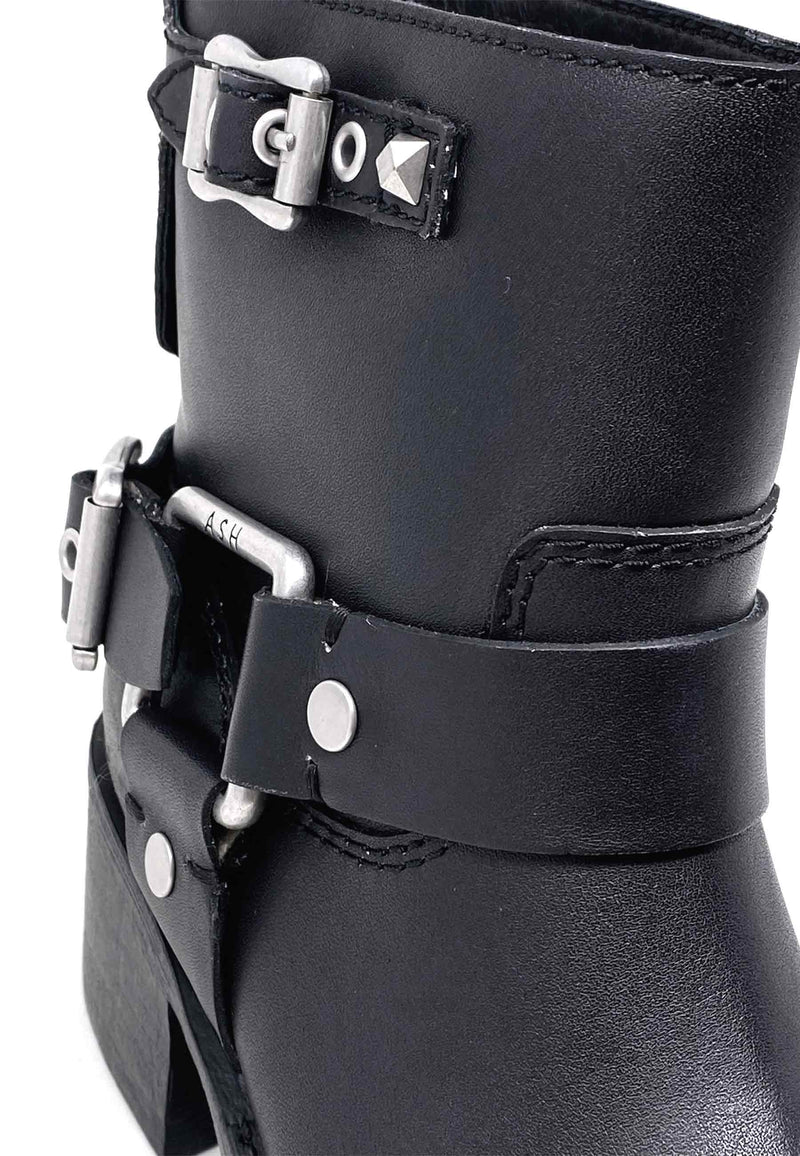 Ash Texas High Heel Biker Boot Black ingla concept store