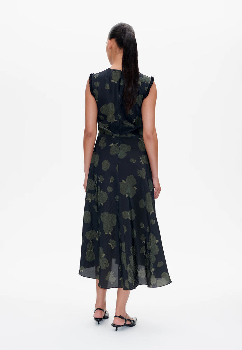 Atina midi dress | Forest Night Rose