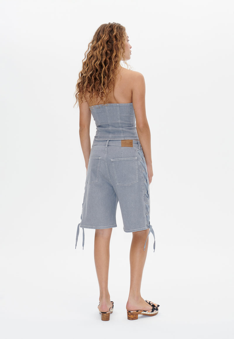 Maoki Jeans Corset | Gery Worn Out Denim