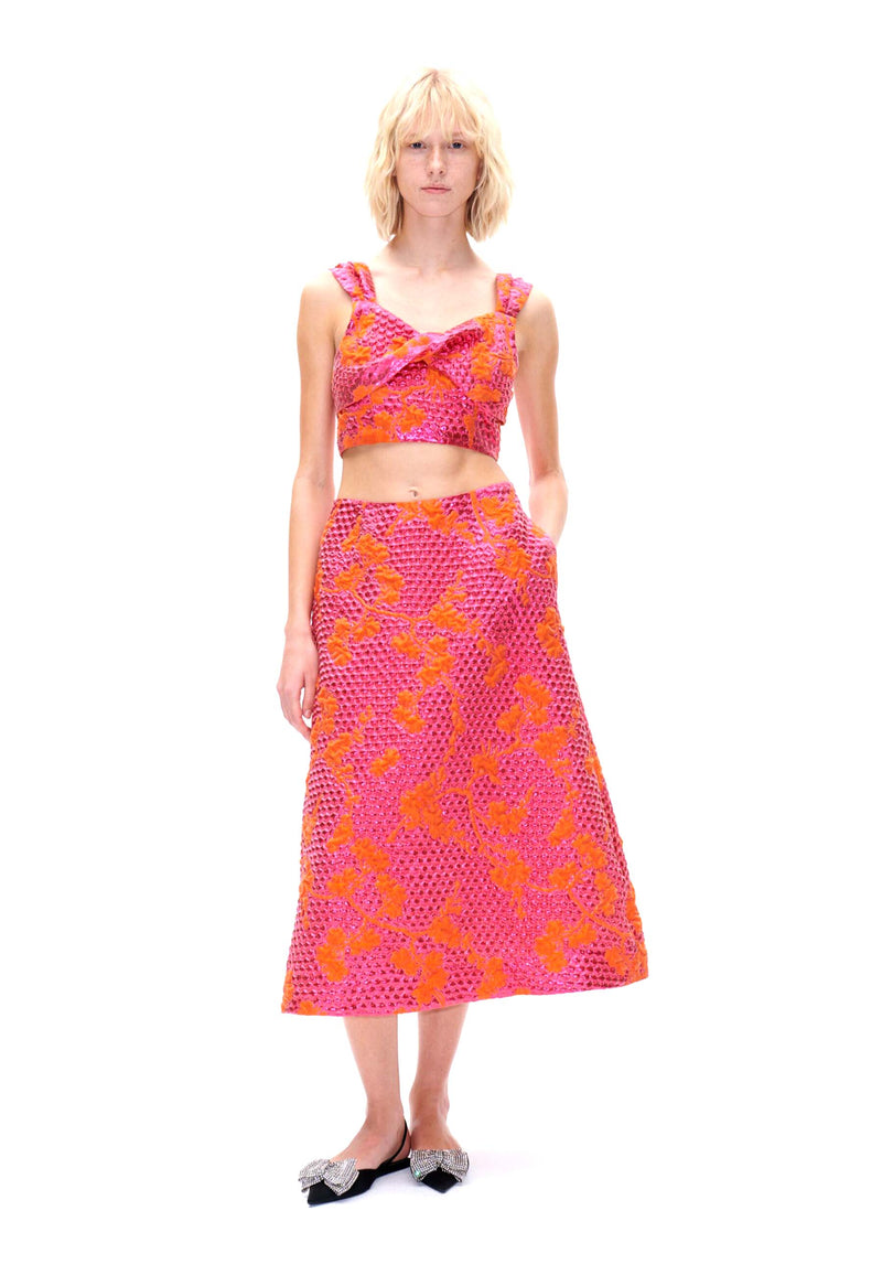 Shari midi skirt | pink bubble