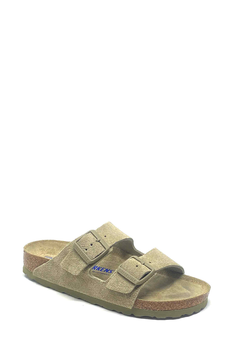 Arizona Soft Footbed Mules | Faded Khaki Suede