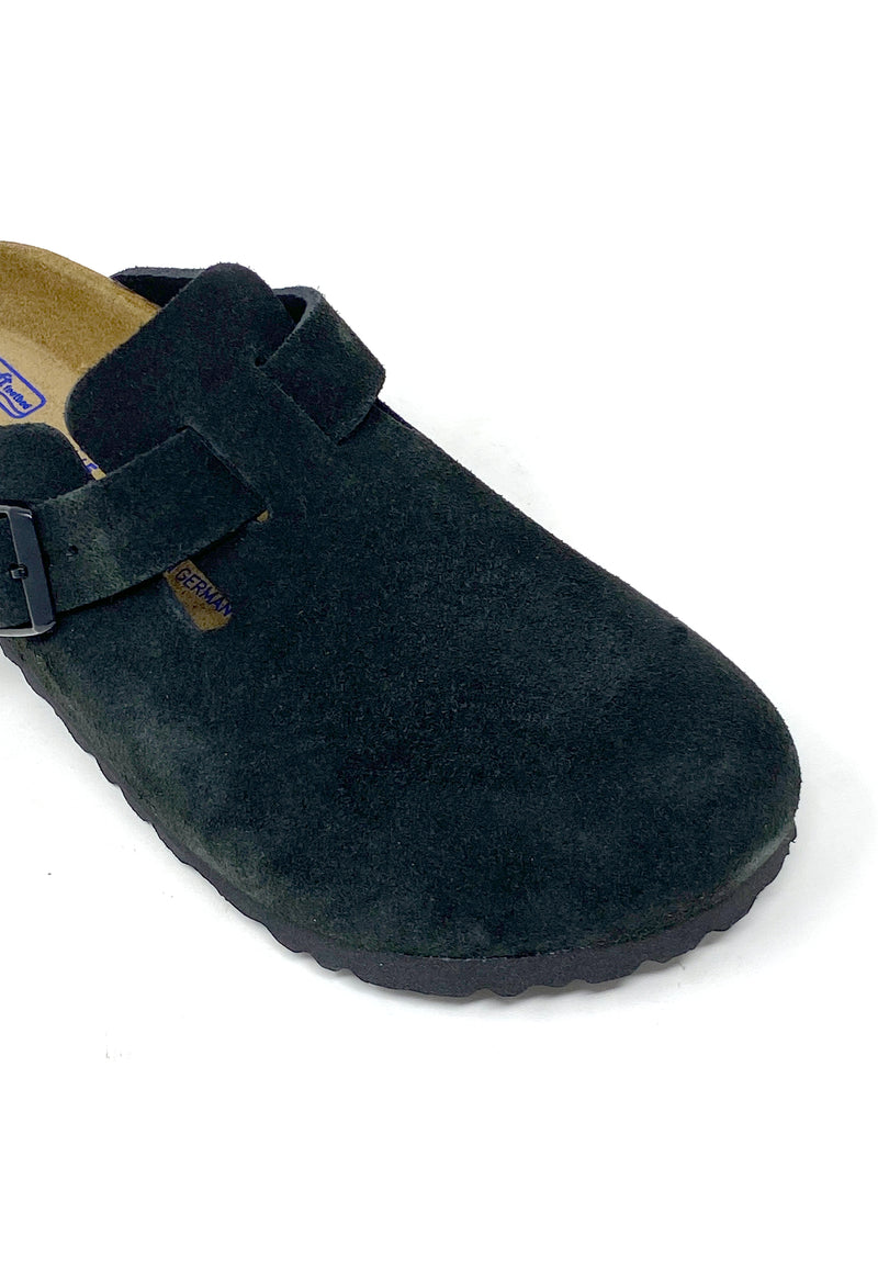 Boston Clog | Black Suede