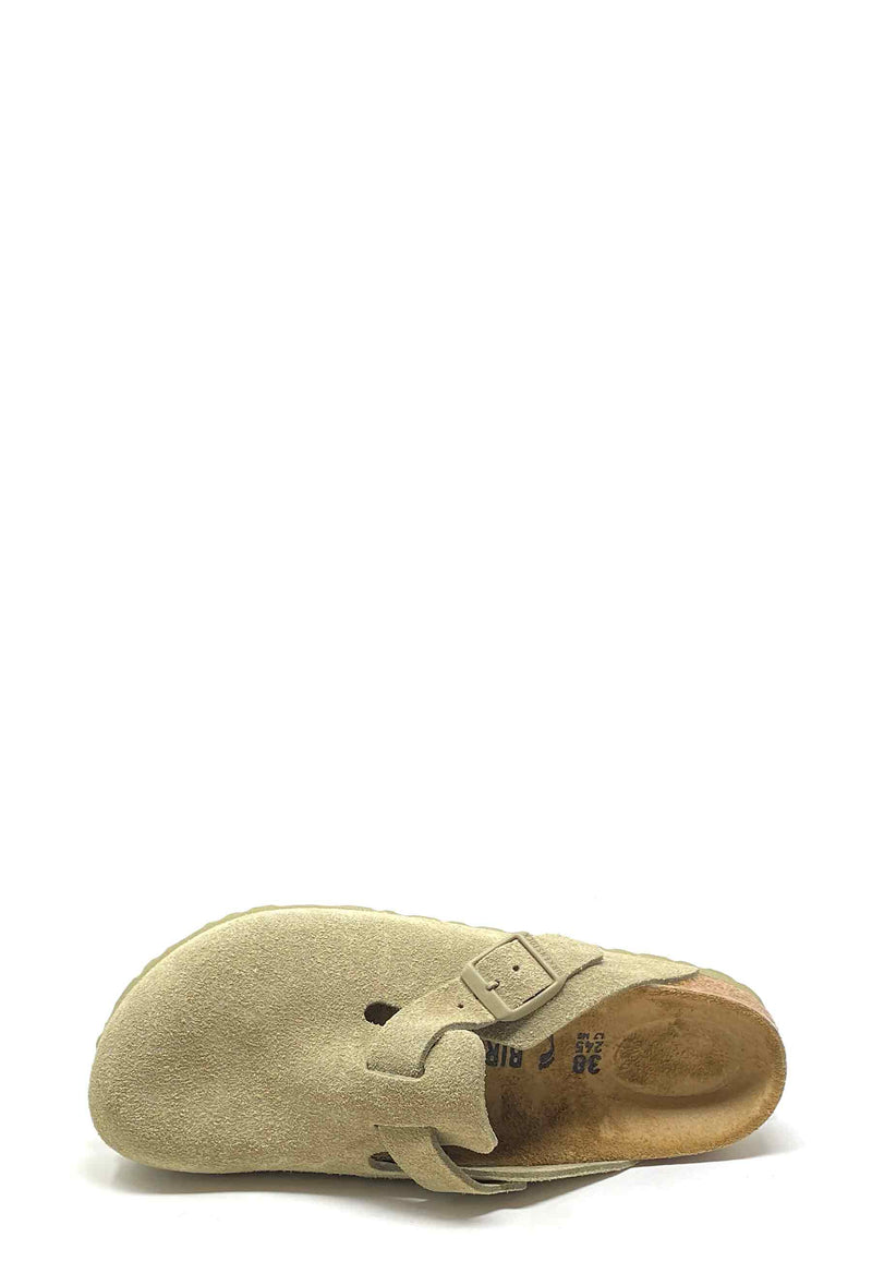 Boston Pantolette | Faded Khaki Suede