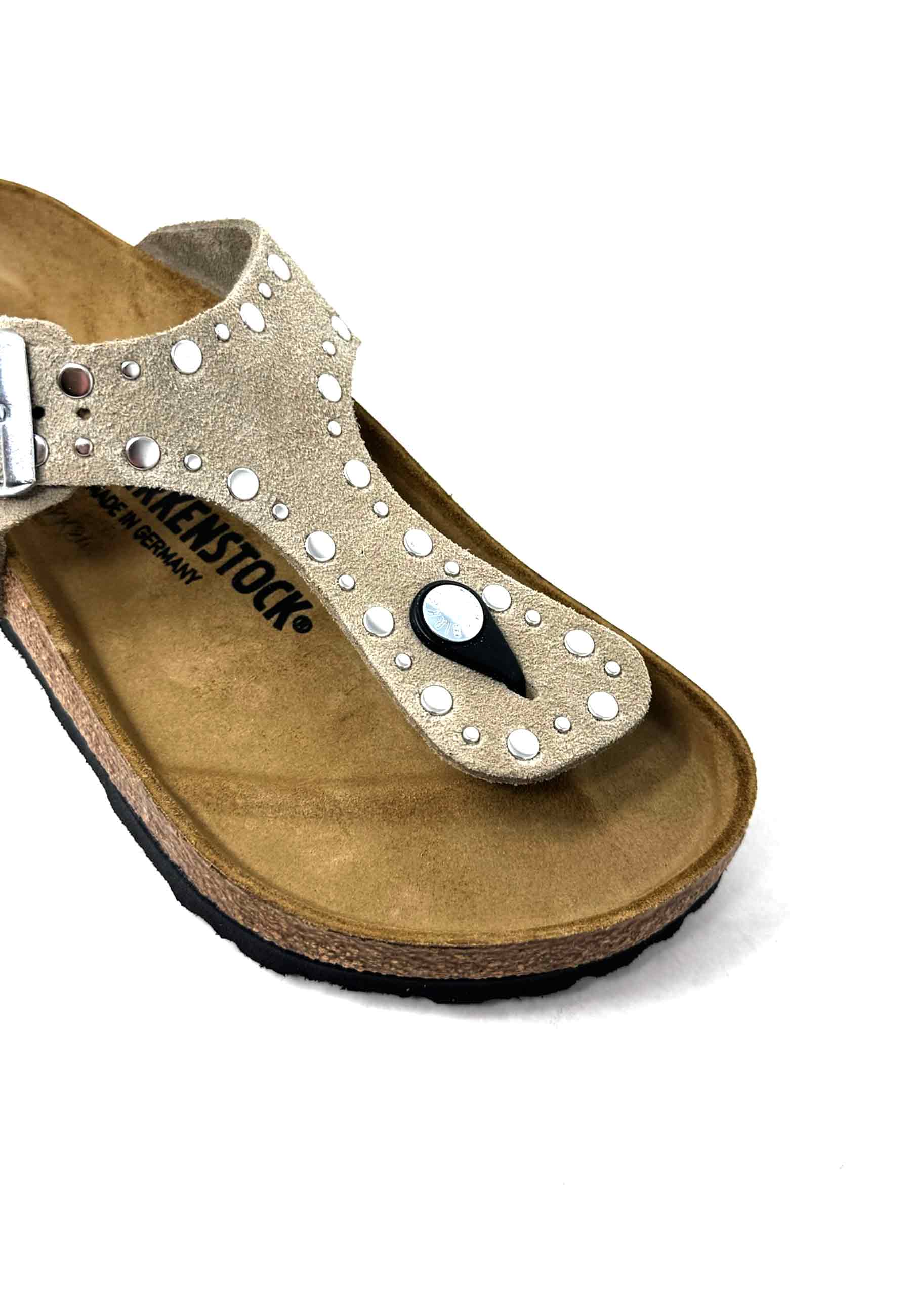 Gizeh Rivet Pantolette | Taupe Suede