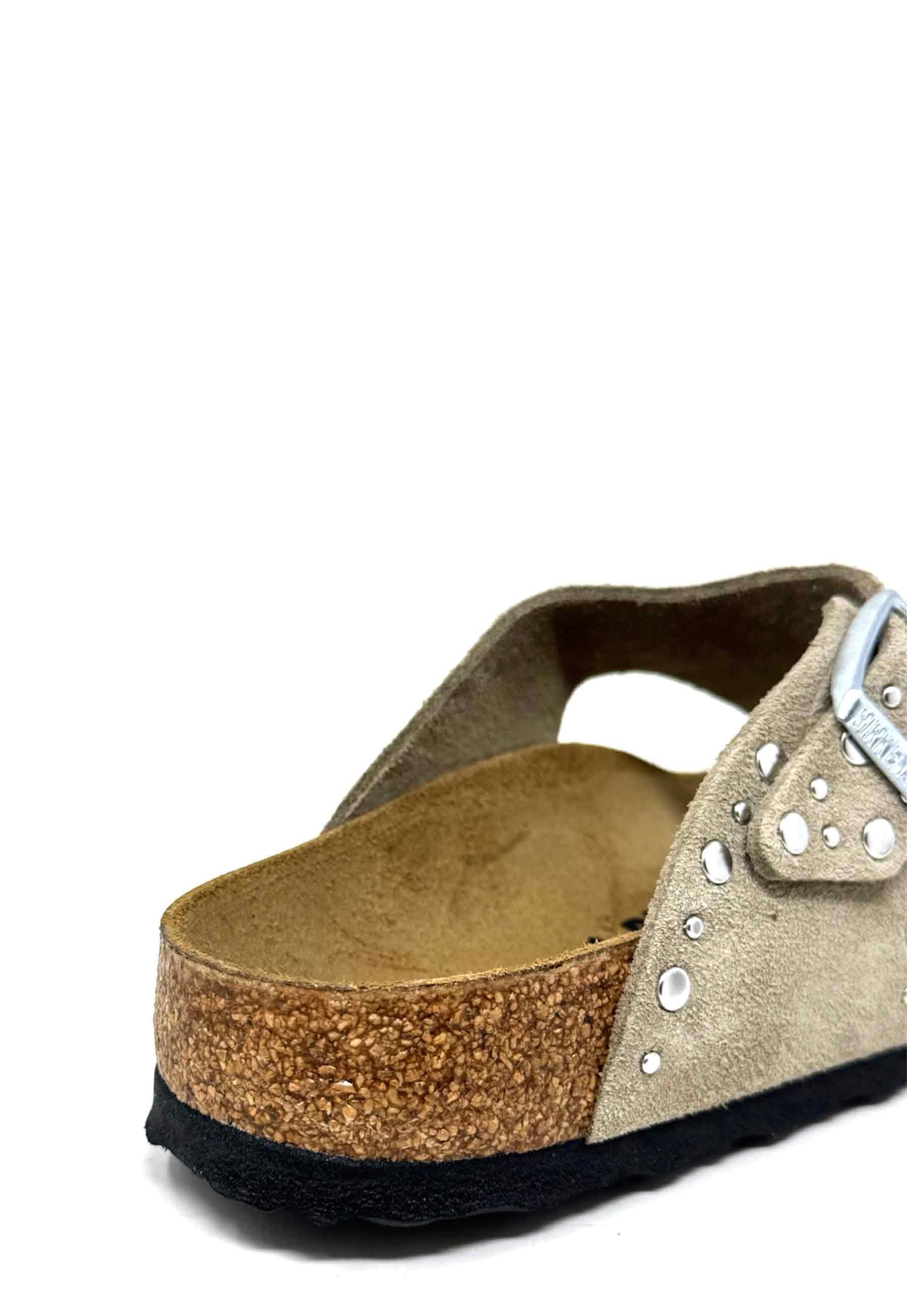 Gizeh Rivet Pantolette | Taupe Suede