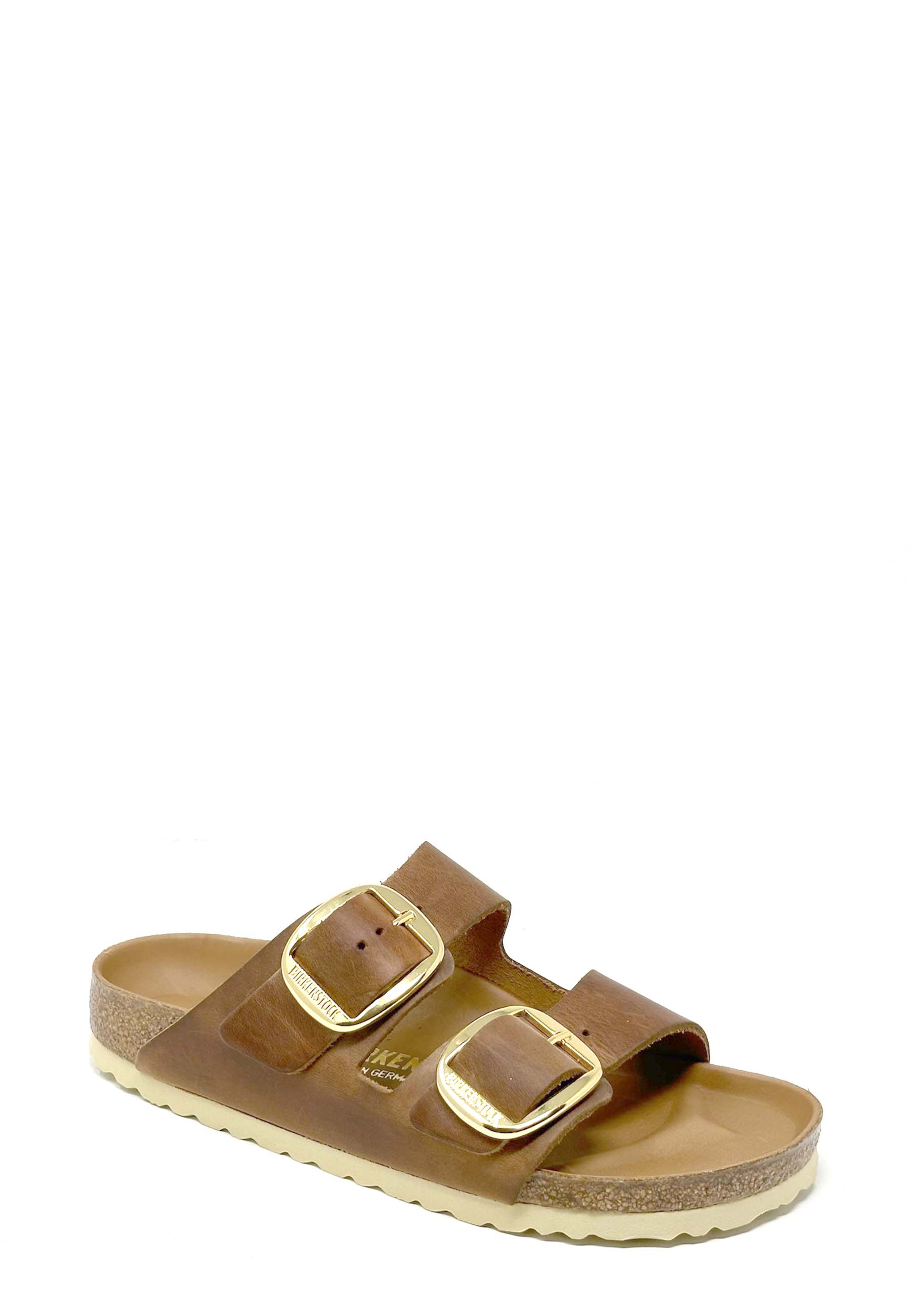 Arizona Big Buckle Mules | cognac