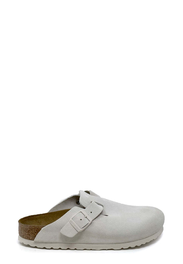 Boston clog | Antique white suede