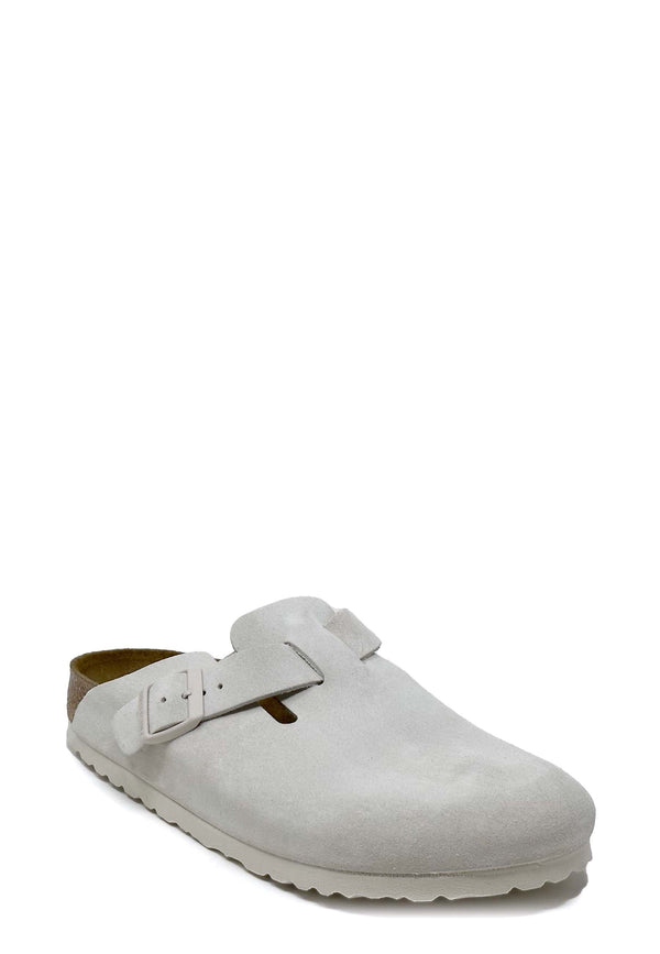 Boston Clog | Antique White Suede