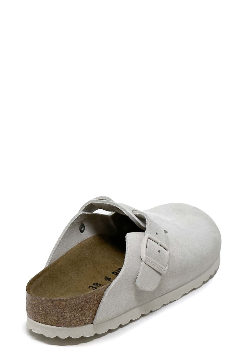 Boston clog | Antique white suede