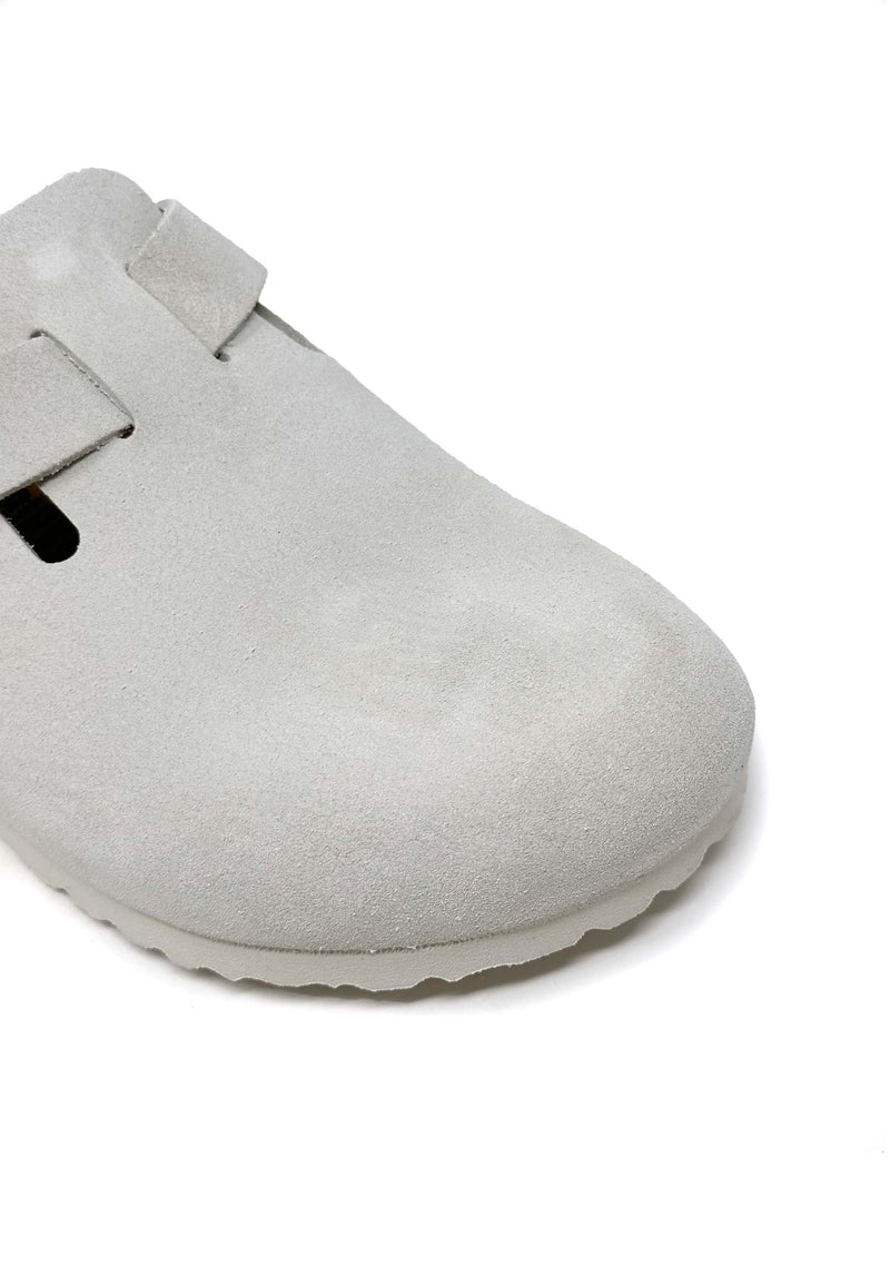 Boston clog | Antique white suede