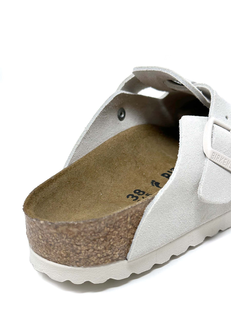 Boston Clog | Antique White Suede