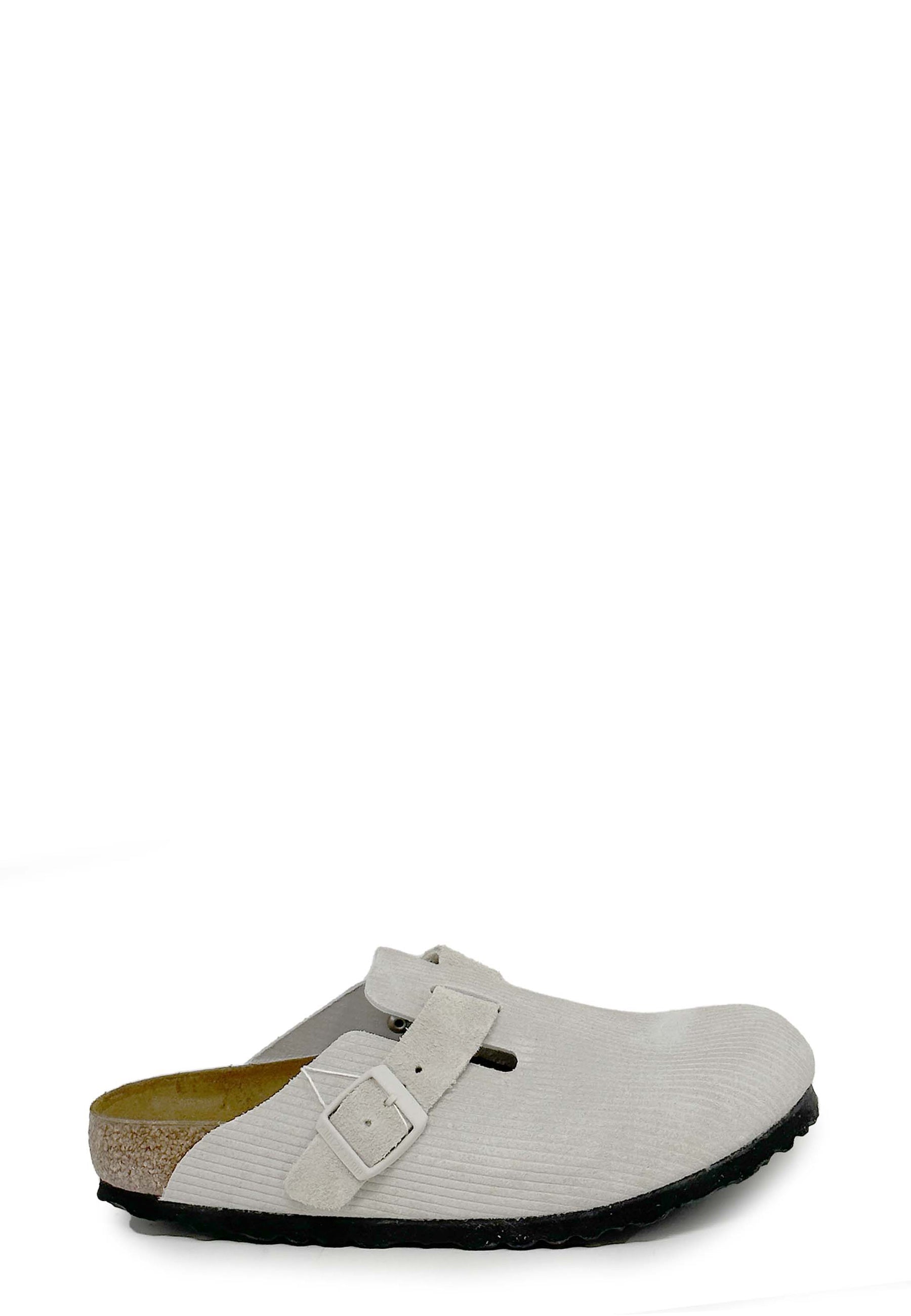 Boston Suede Embossed Corduroy Clog | Antique White