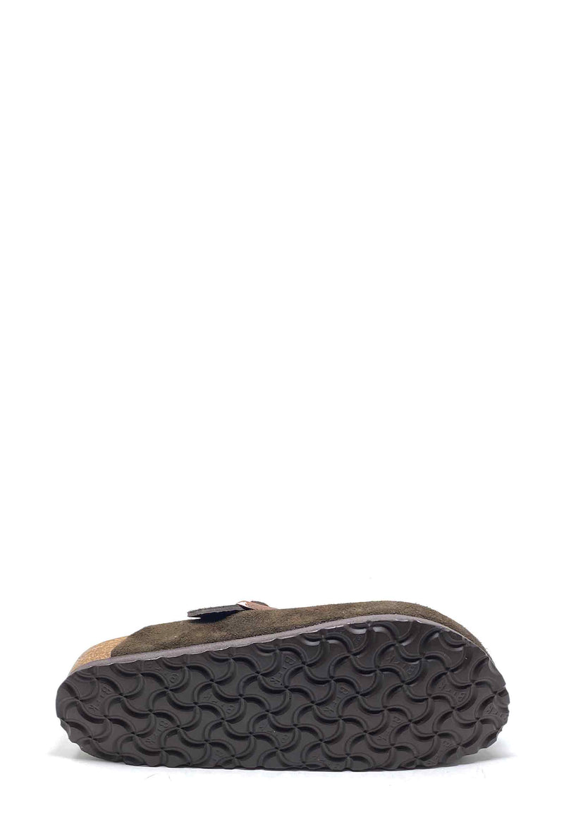 Boston Soft Footbed Pantolette | Mocca Suede