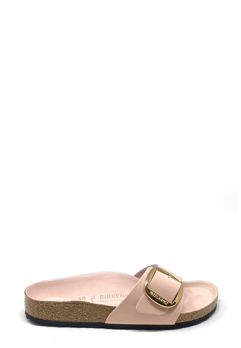 Madrid Big Buckle Mules | Light Rose High Shine