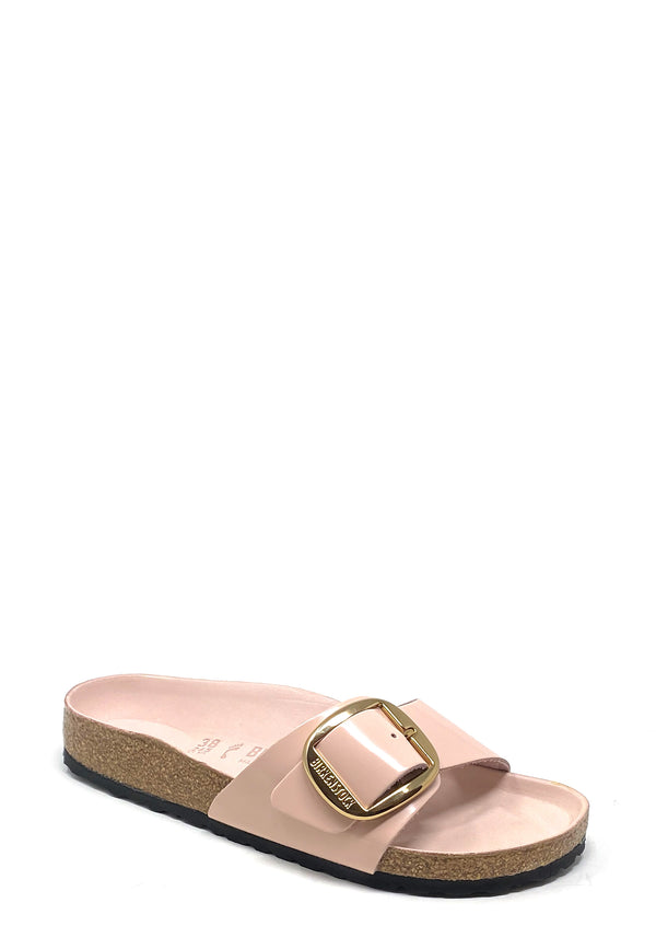 Madrid Big Buckle Mules | Light Rose High Shine