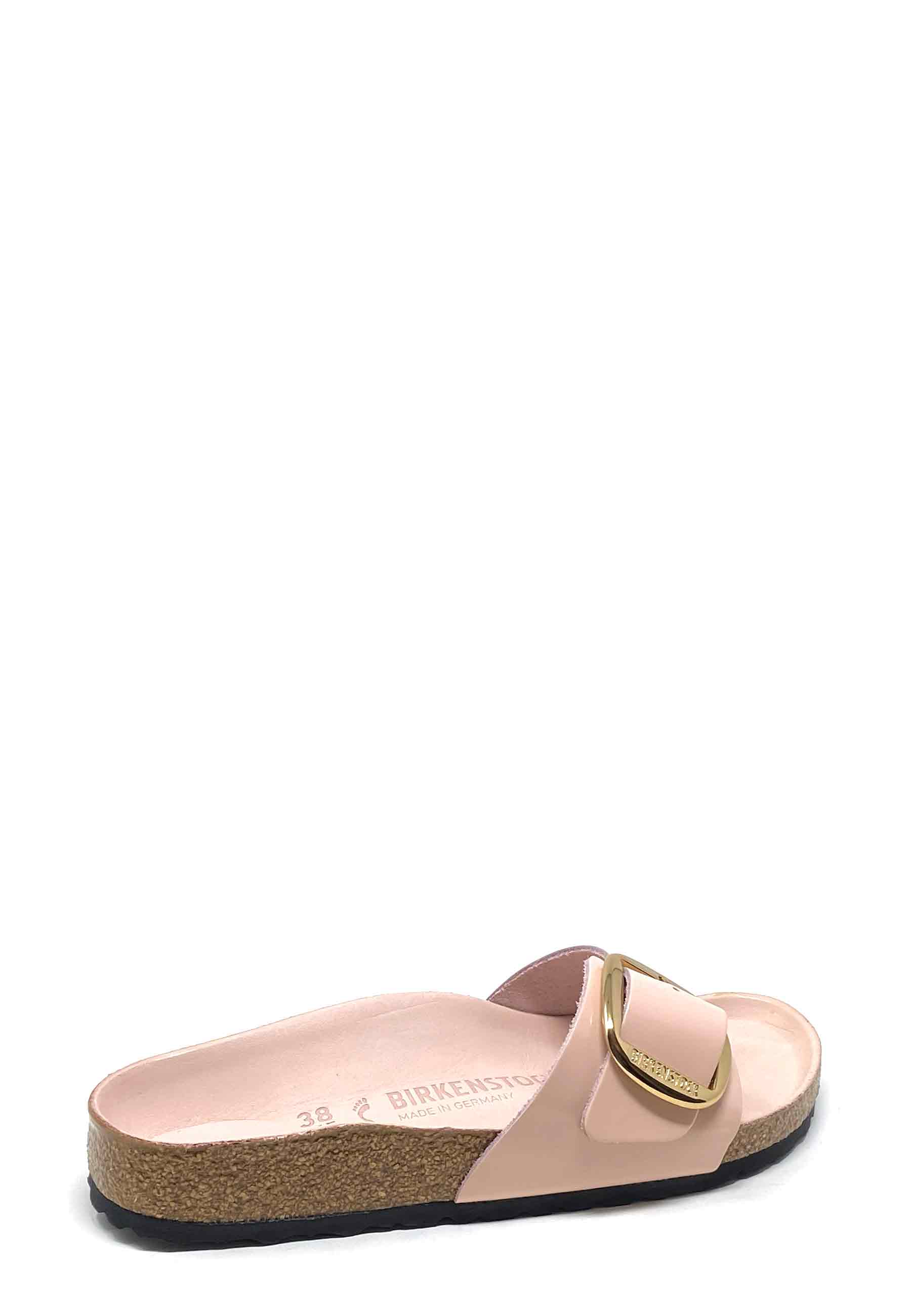 Madrid Big Buckle Mules | Lysrosa Højglans