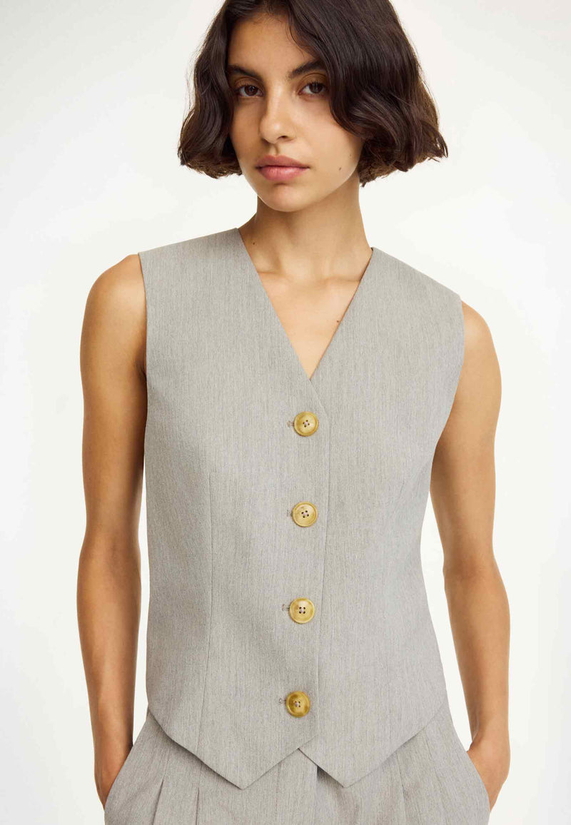 Occa Vest | Gray Brown Melange