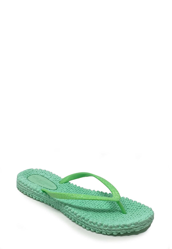 Cheerful 01 toe separator sandal | Bright green
