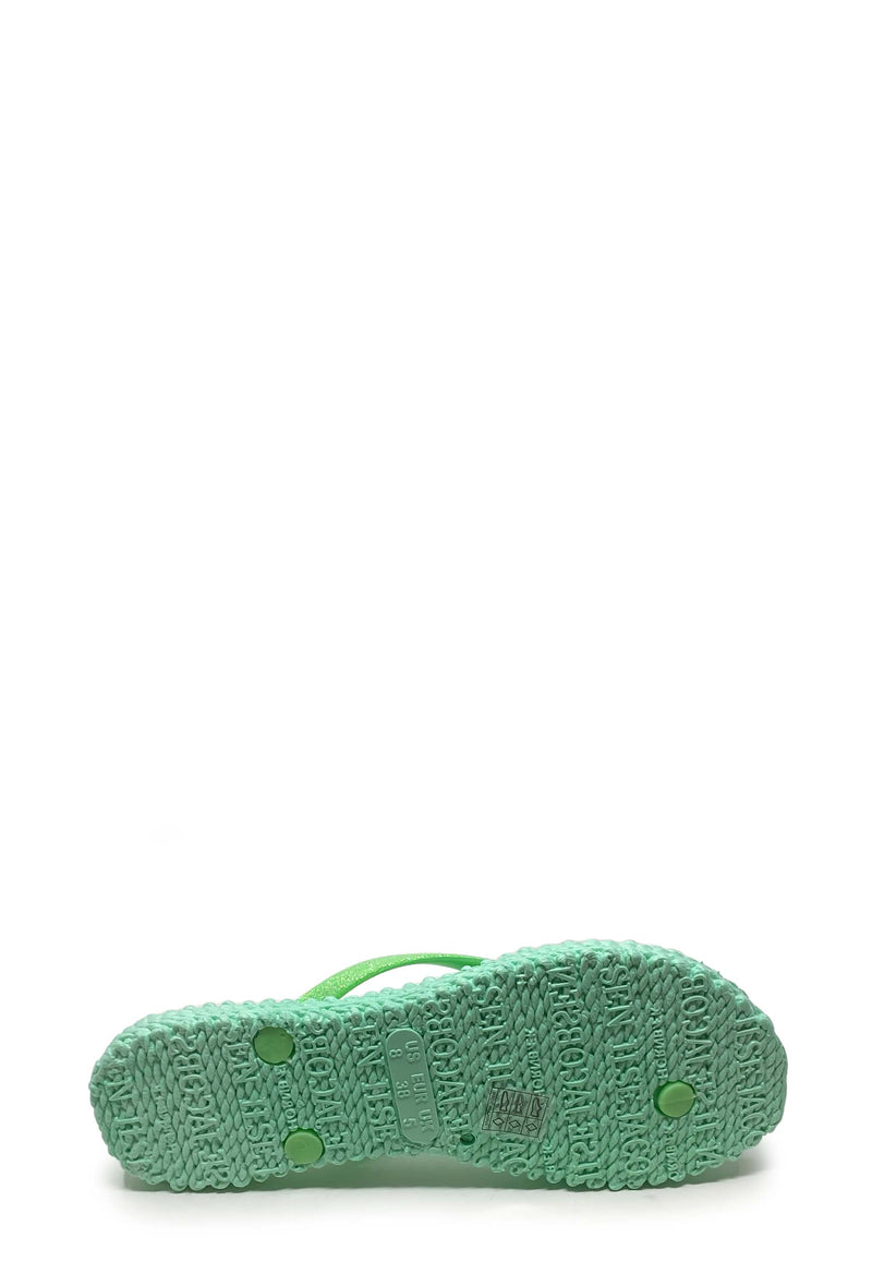 Cheerful 01 toe separator sandal | Bright green