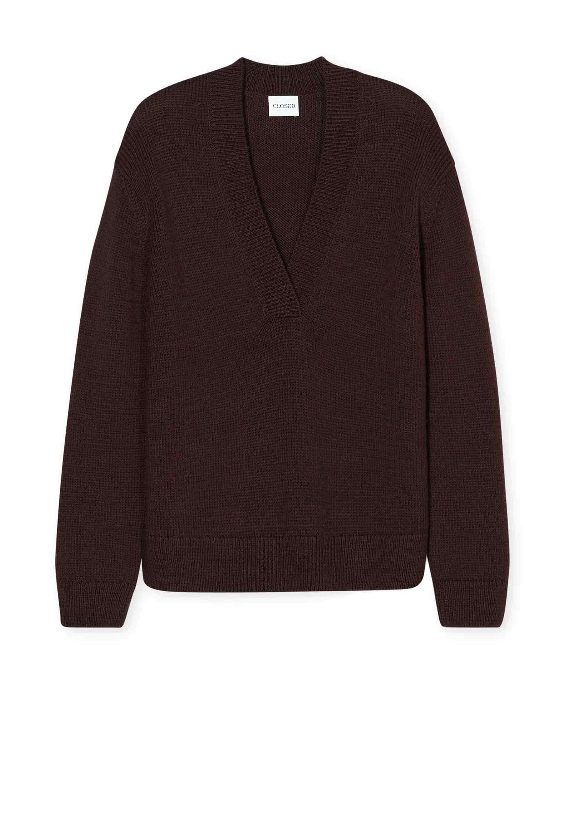 C96940 V-Neck Longsleeve | Cinder Brown