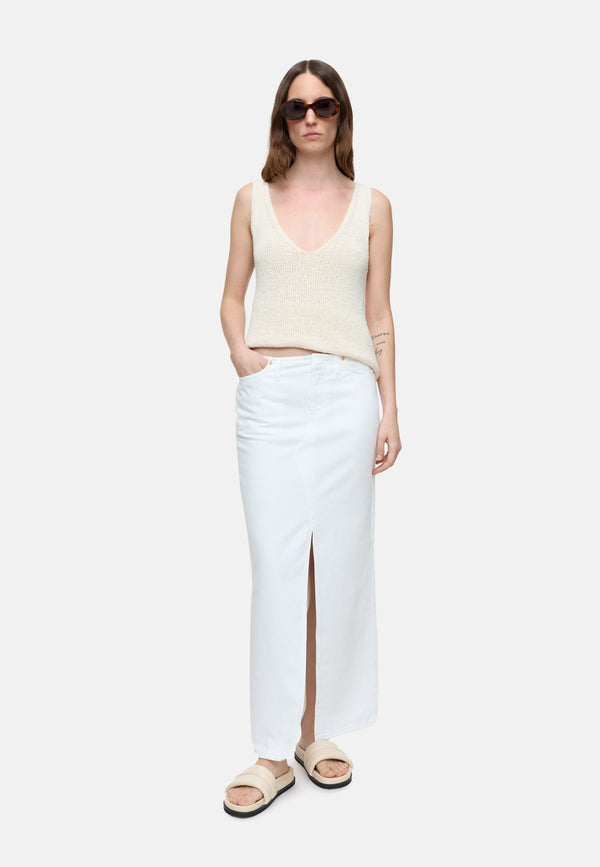 C93178 Long 5 Pocket Skirt | White
