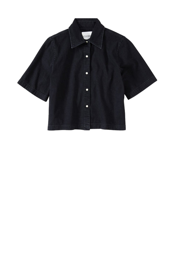 C94095 Short Sleeve Denim Shirt | Black