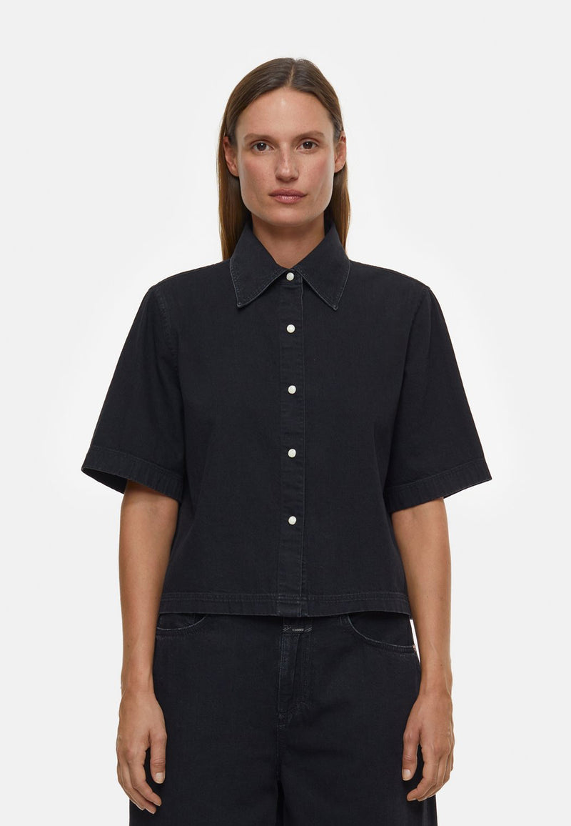 C94095 Short Sleeve Denim Shirt | Black