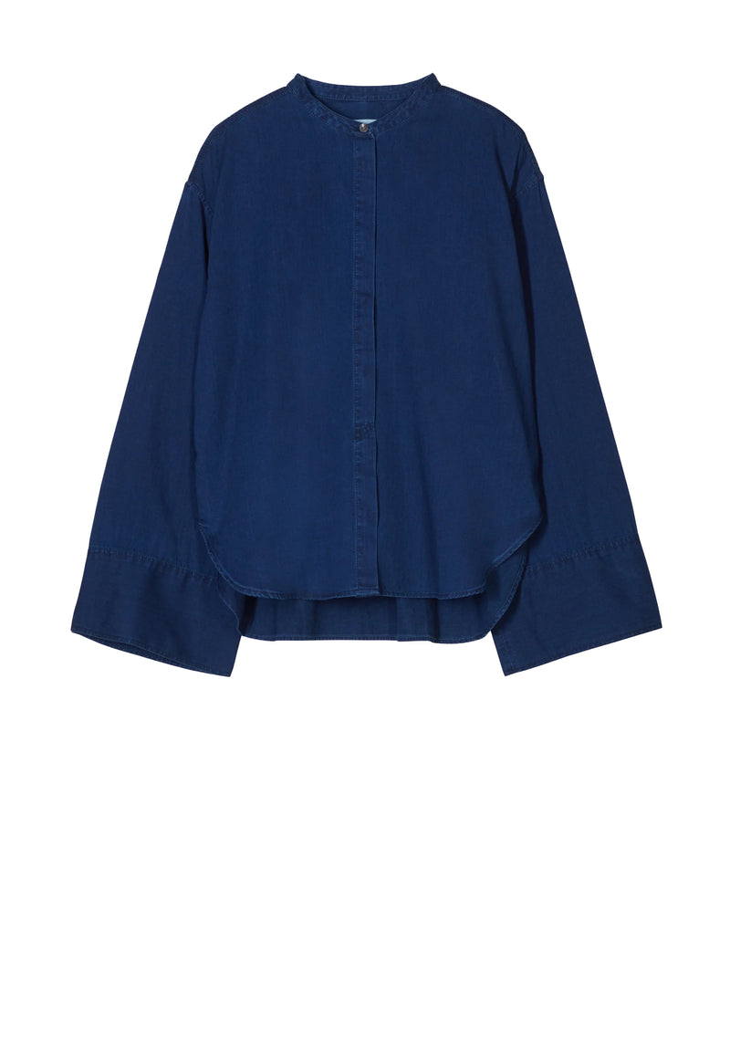 C94432 Turn Up Blouse | Dark Blue