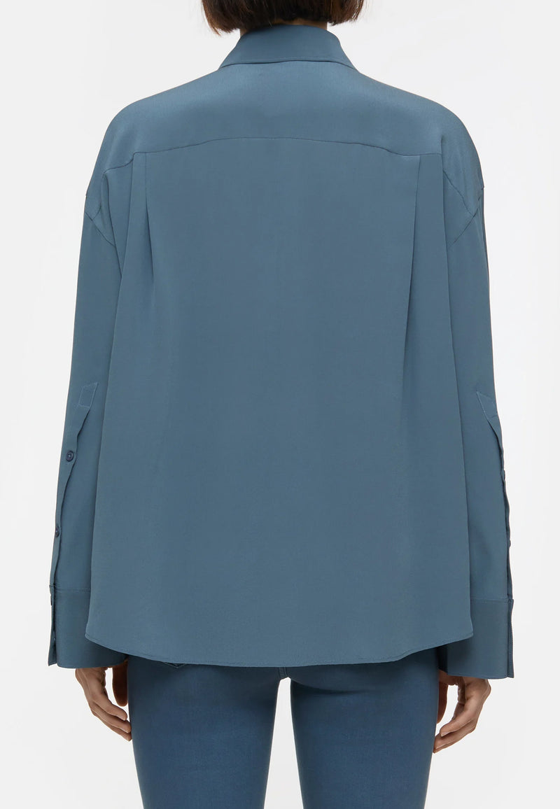 C94437 Drapy Blouse | Graphite Blue