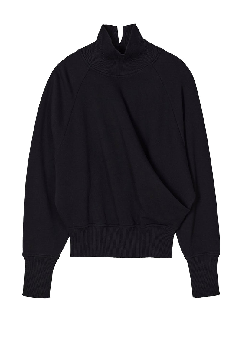 C95380 Draped Rollkragenpullover | Black