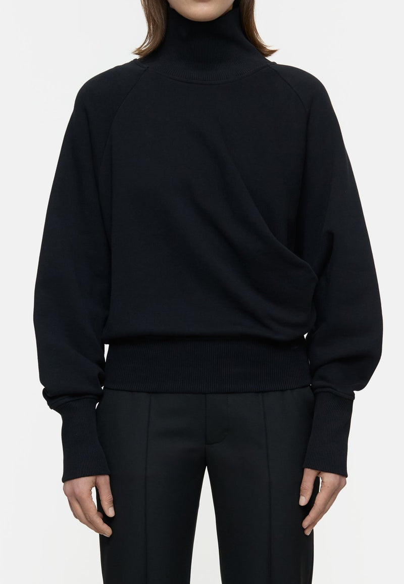 C95380 Draped Rollkragenpullover | Black