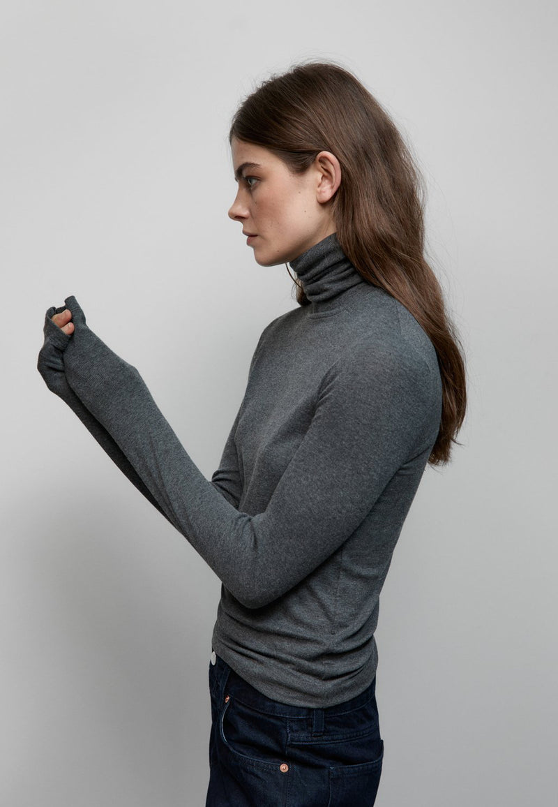 C95473 Turtleneck Longsleeve | Dark Grey Melange