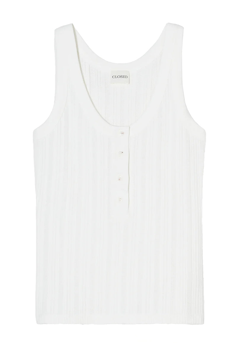 C95562 Half Placket Tank Top | Ivory