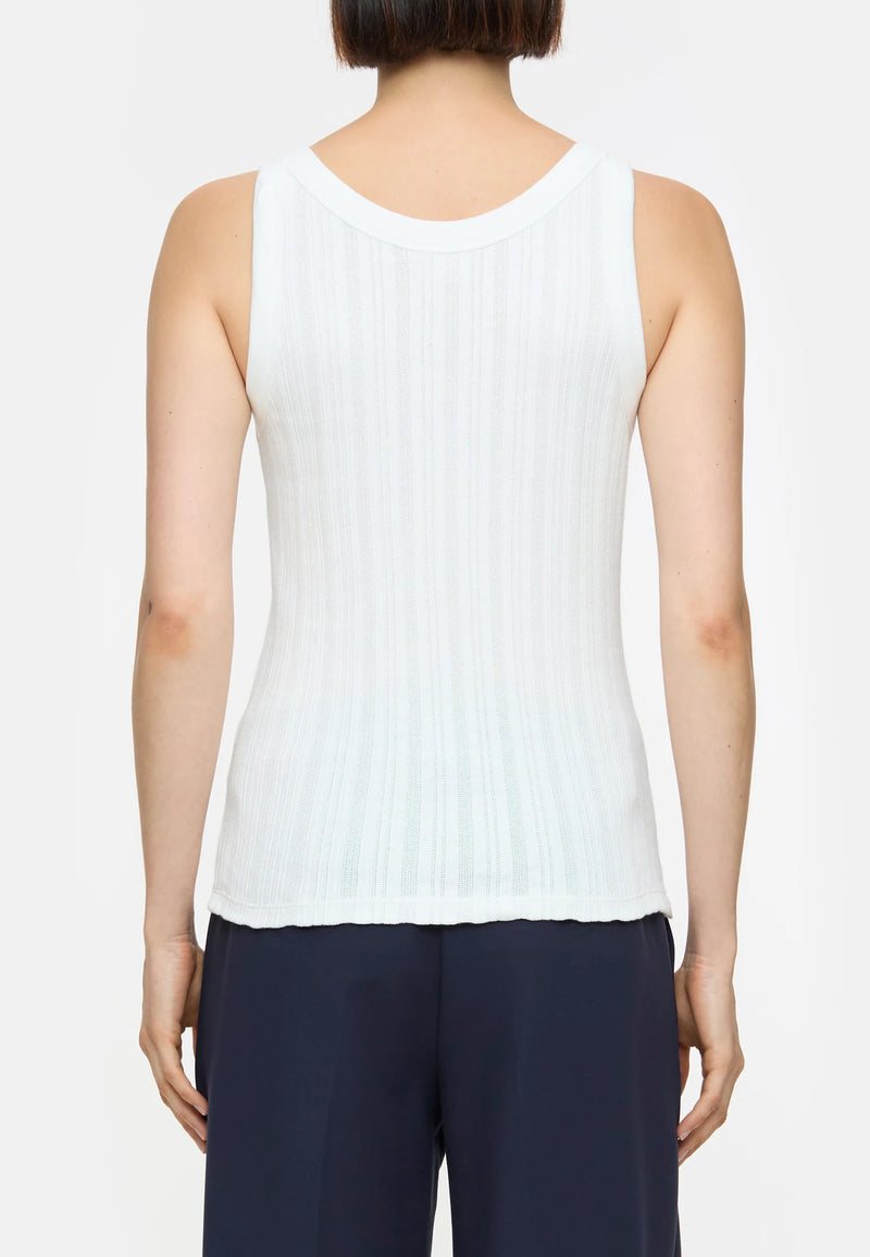 C95562 Half Placket Tank Top | Ivory