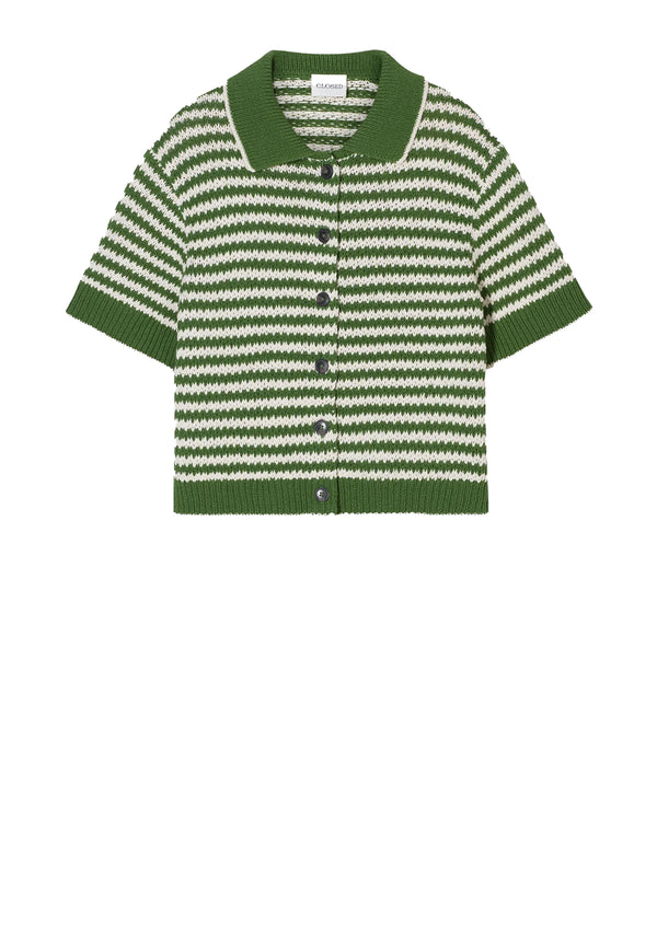 C96145 Short Sleeve Cardigan | Matcha Green