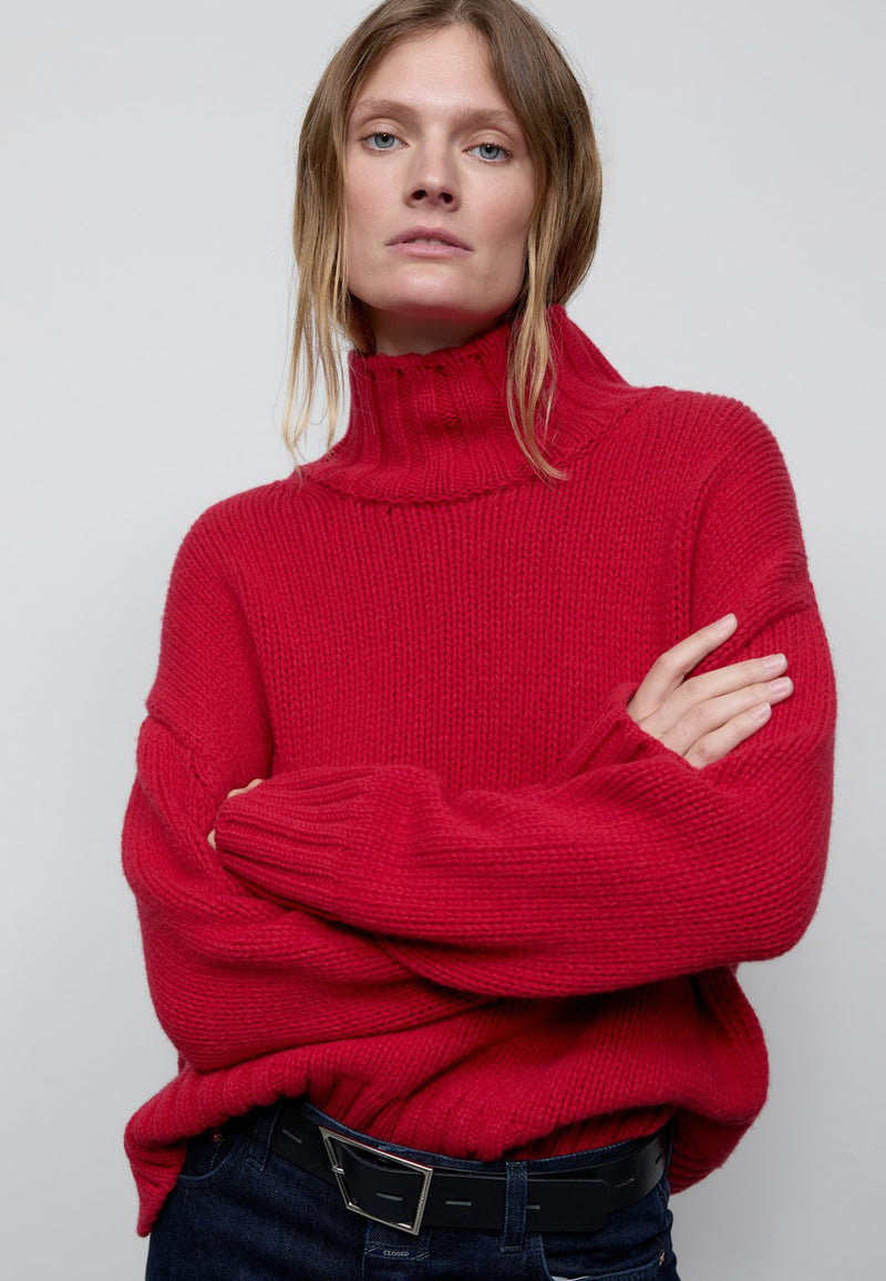 C96207 turtleneck sweater | Chilli Pepper Red