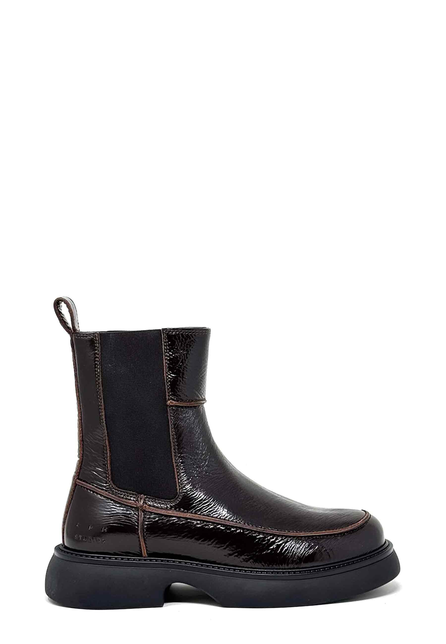 CPH759 Plateau Chelsea Boot | Chocolate Patent