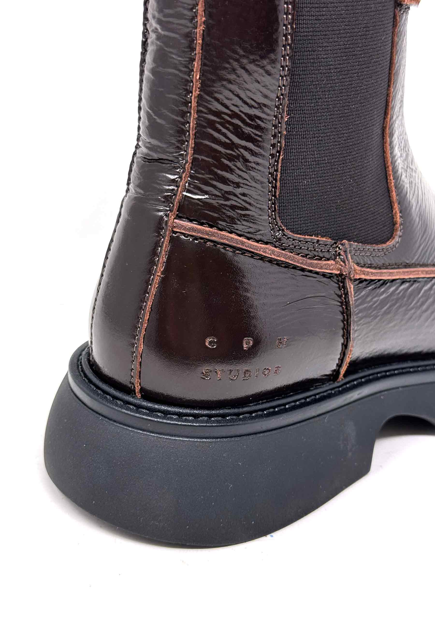CPH759 Plateau Chelsea Boot | Chocolate Patent