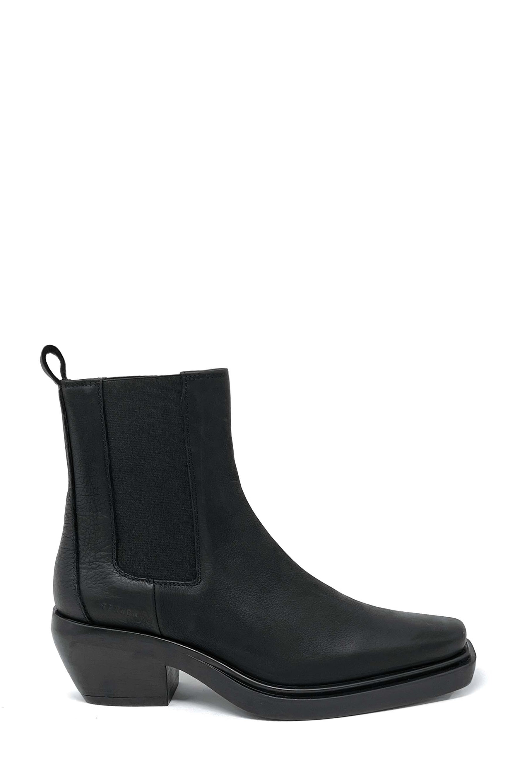 CPH236 Cowboy Boot | Black Waxed Nubuk