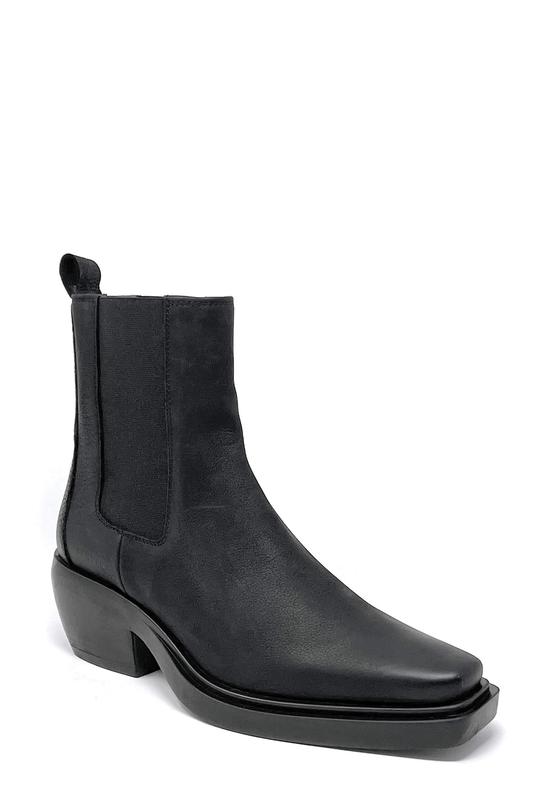 CPH236 Cowboy Boot | Black Waxed Nubuk