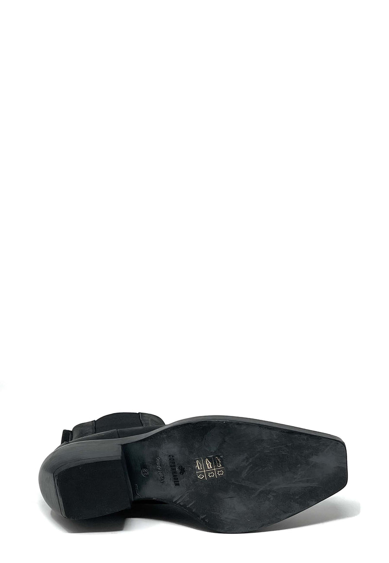 CPH236 Cowboy Boots | Black Waxed Nubuck