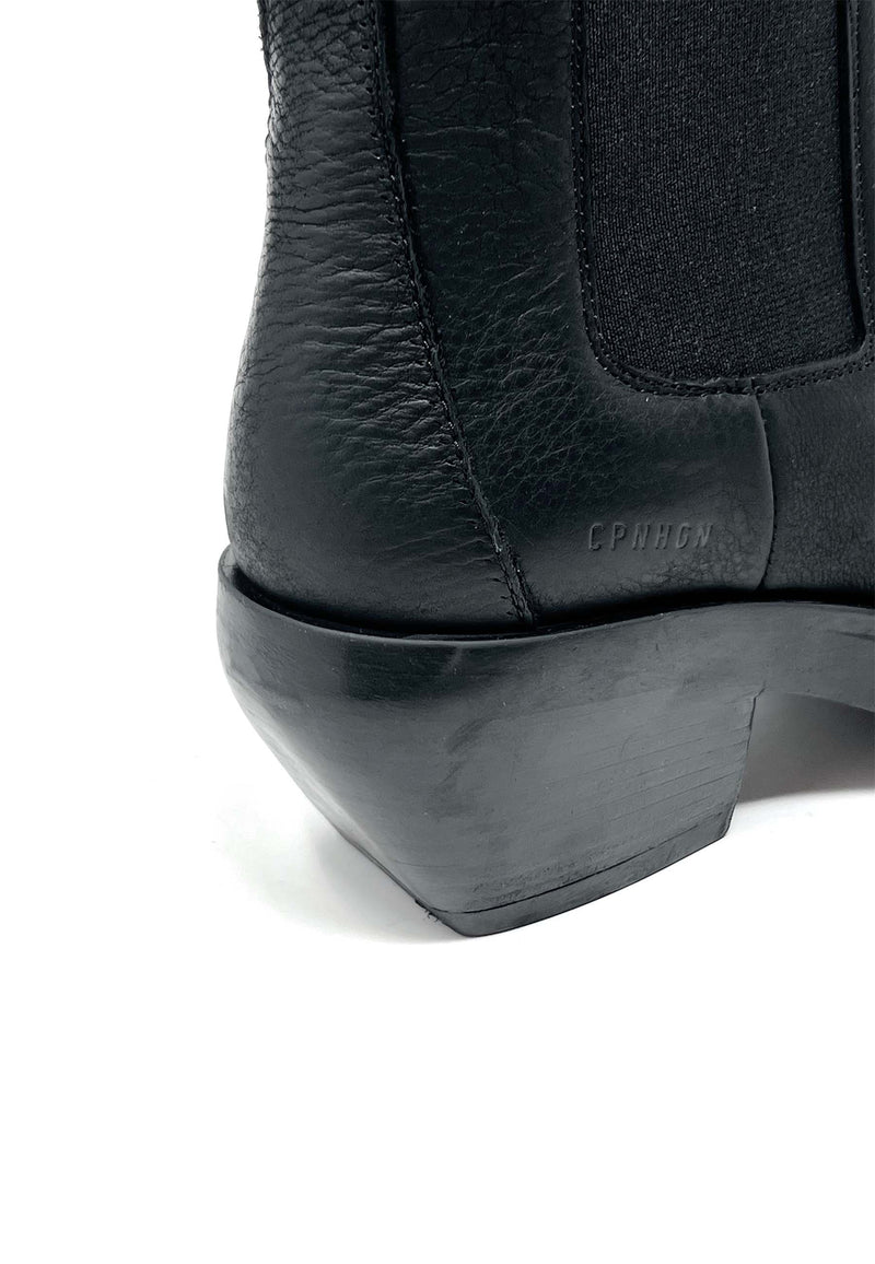 CPH236 Cowboy Boots | Black Waxed Nubuck