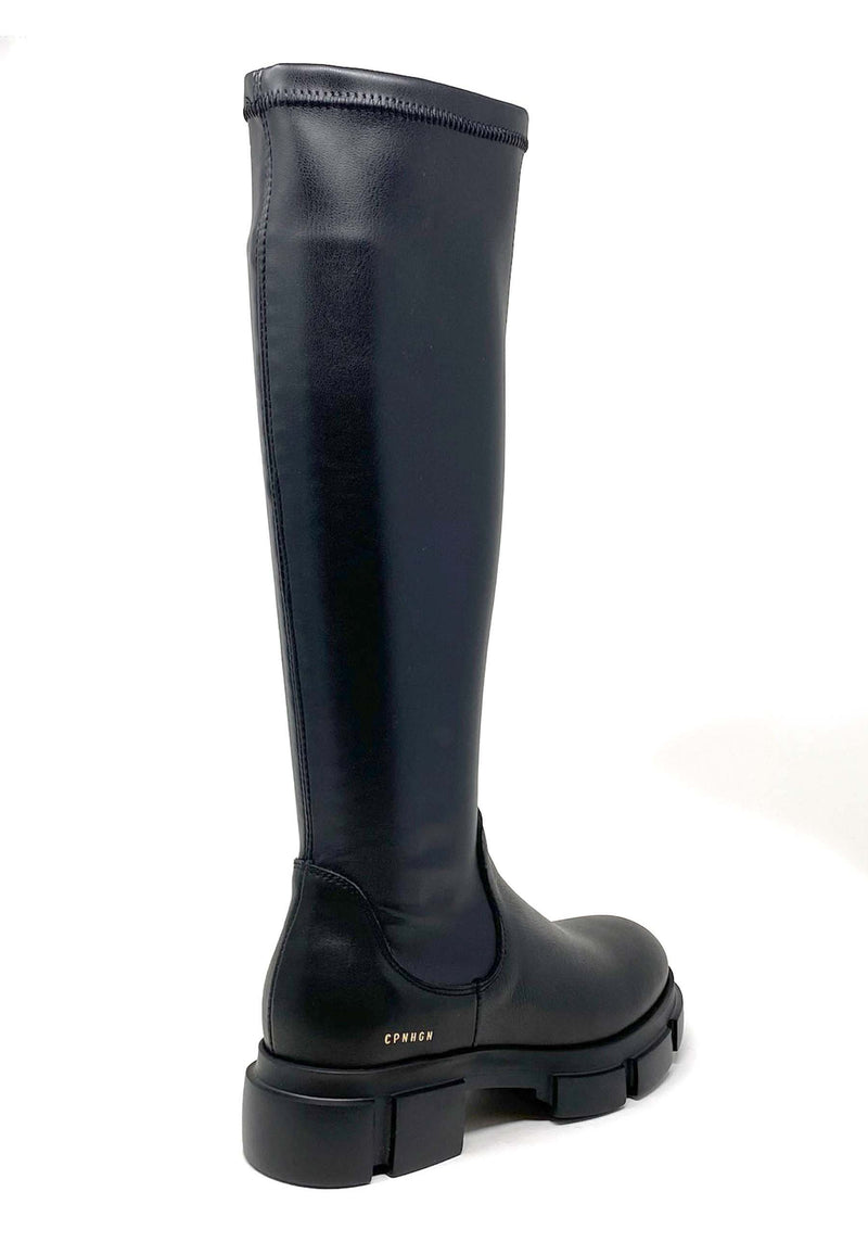 CPH556 Long Shaft Boot | Black Nappa Vegan