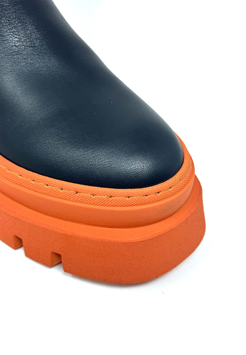 CPH686 Chelsea støvle | Sort Orange Vitello