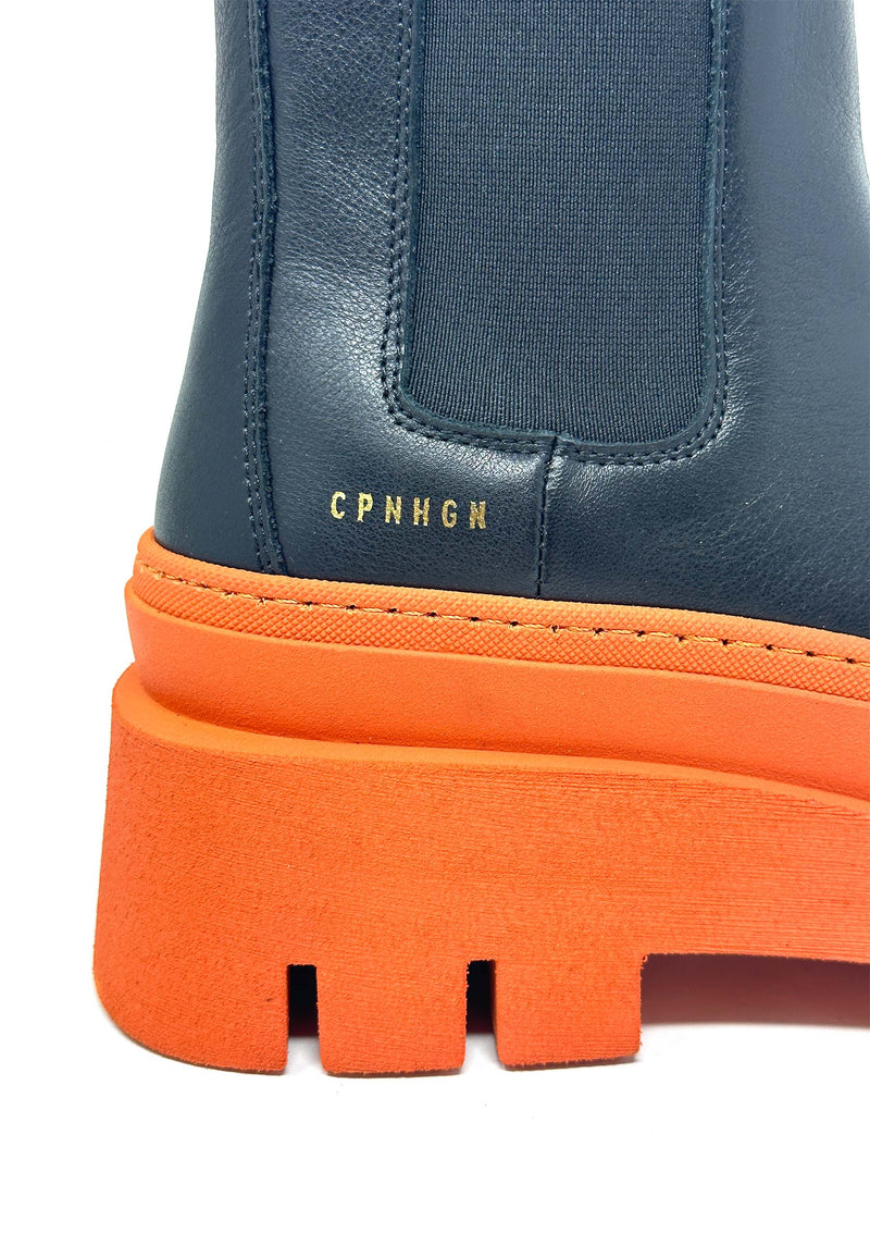 CPH686 Chelsea støvle | Sort Orange Vitello