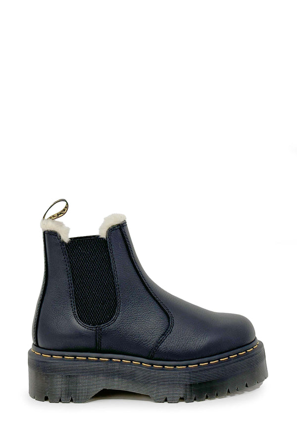 2976 Quad Chelsea Boot | Black Pisa Faux Fur