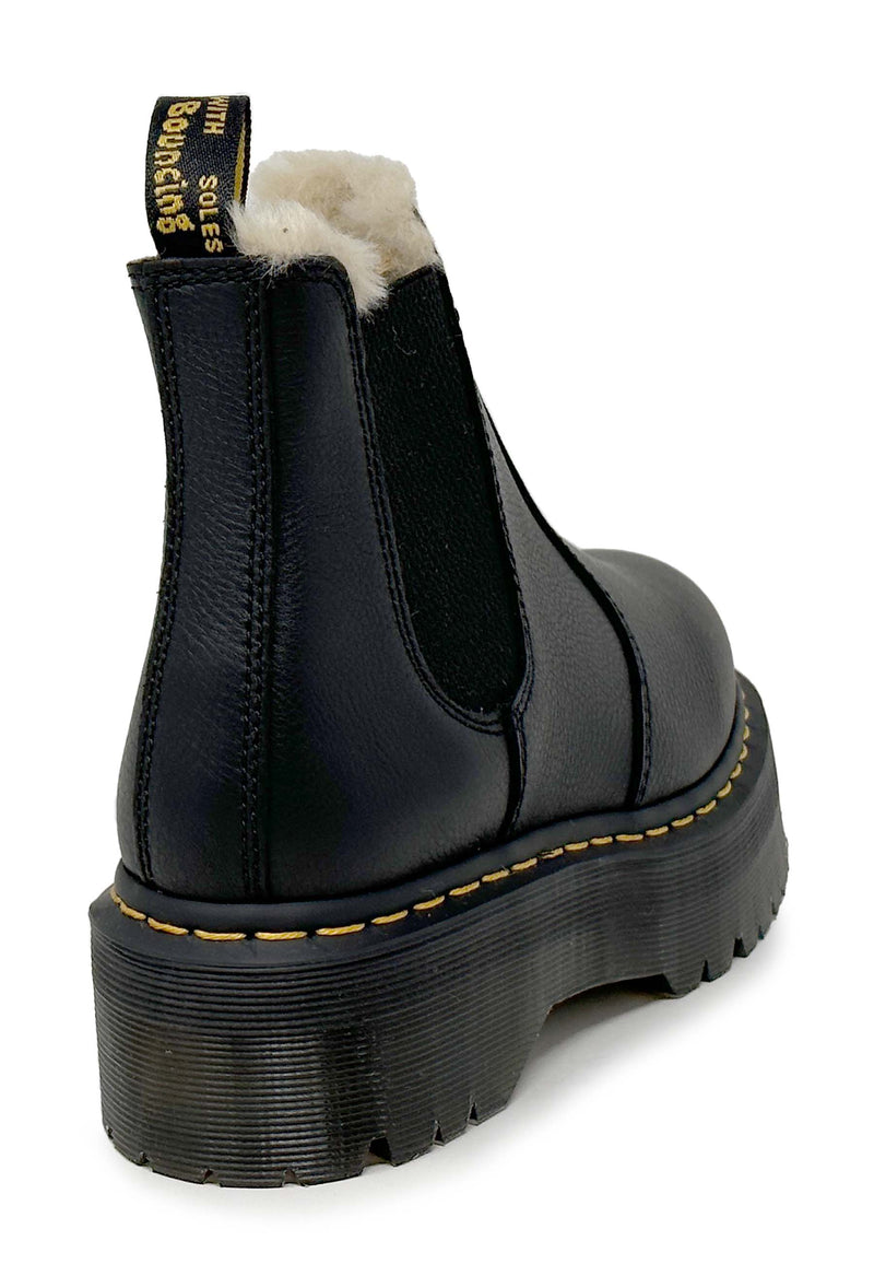 2976 Quad Chelsea Boot | Black Pisa Faux Fur